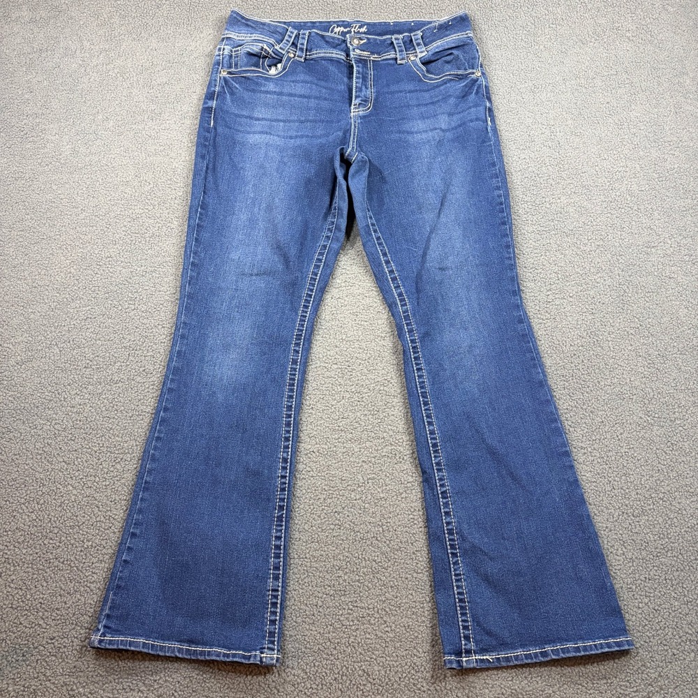 Copper Flash Jeans Womens 14 Blue Marlene Bootcut Curvy Embellished Pocket